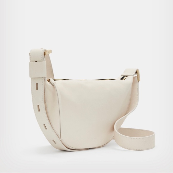 All Saints Halfmoon Leather Bag (White) - Picture 2 of 7